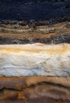 Eroded sand and lava rock face