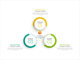 Minimal step infographics design vector and icons can be used for workflow layout, diagram, annual report. Vector infographics timeline design template with 3 options, parts, steps or processes. - obrazy, fototapety, plakaty