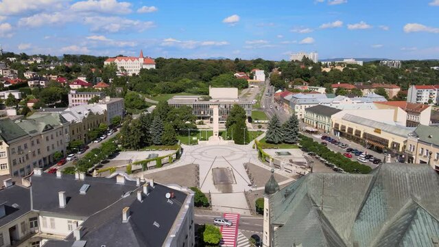 Aerial view of the town of Levice in Slovakia