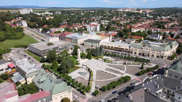 Aerial view of the town of Levice in Slovakia
