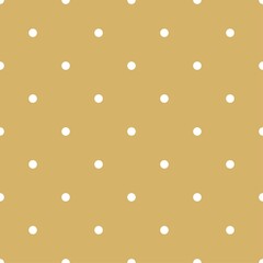 Simple white circles geometric christmas pattern on gold background for wrapping paper vector illustration
