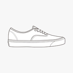 Shoes fashion flat sketch template