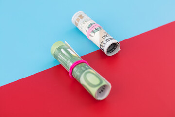 Exchange rate of euro notes and dollar notes