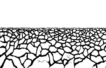 Dry cracked earth. Vector drawing