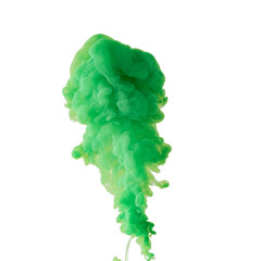 Light green. Explosion of colored, fluid and neoned liquids on white studio background with...
