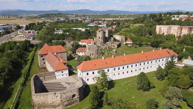 Aerial view of the castle in Levice, Slovakia
