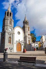 Basilica of St John the Baptist (Basilica de San Juan Bautista) with its two bell towers, in Telde