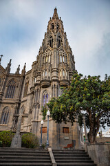 Obraz premium Church of San Juan Bautista, Neogothic Cathedral in Arucas, Gran Canaria, Spain.