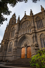 Fototapeta premium Church of San Juan Bautista, Neogothic Cathedral in Arucas, Gran Canaria, Spain.