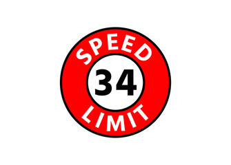 Traffic sign speed limit 34 km h