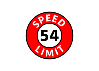 Traffic sign speed limit 54 km h