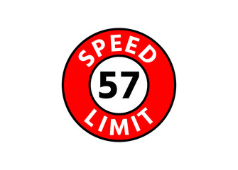 Traffic sign speed limit 57 km h