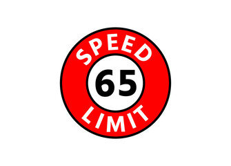 Traffic sign speed limit 65 km h