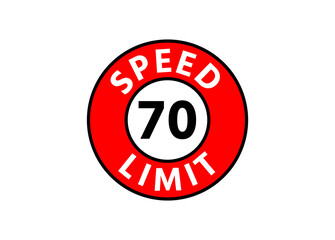 Traffic sign speed limit 70 km h