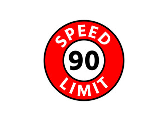 Traffic sign speed limit 90 km h