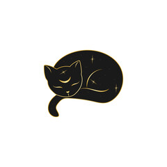 Magic cat with stars