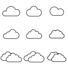 Cloud line icon, vector logo isolated on white background