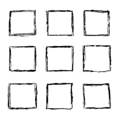 Set of vector hand-drawn squares.