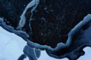 texture ice top view cracks transparent abstract background winter