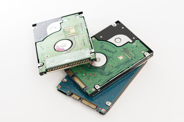 2.5 inch harddisk drives (HDD) on the white background.