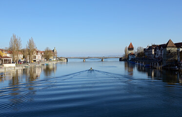Konstanz am Bodensee, Blick auf den Seerhein