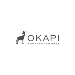 Fototapeta na wymiar Minimalist OKAPI Animals Pet Mammals Logo design