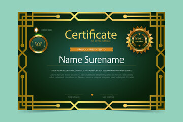 Modern employee of the month or year certificate design templates