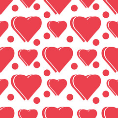 Seamless pattern with cute red hearts. Good design for any project.