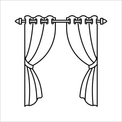 vector illustration of curtain icon. decoration sign for mobile concept and web design. eps 10