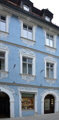 Obraz premium Historische Fassade in der Altstadt von Bamberg, Franken, Bayern