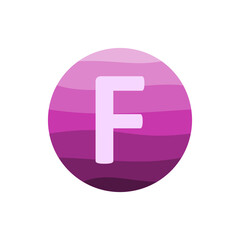 Obraz premium letter f with purple circle gradient vector design template in white background.