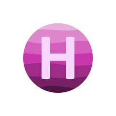 letter h with purple circle gradient vector design template in white background.