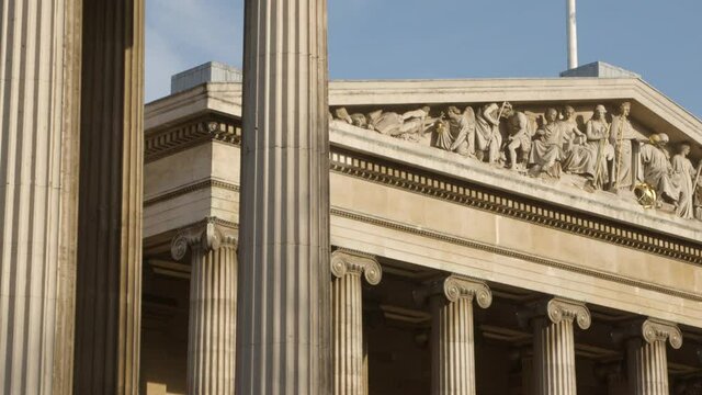 Architectural Detail At British Museum London. High quality video footage