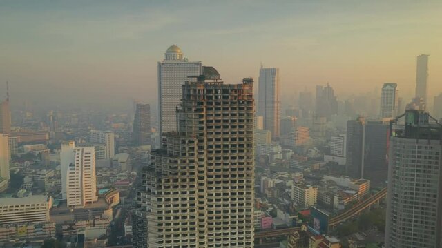 Bangkok Skyscrapers at Sunrise. High quality video footage