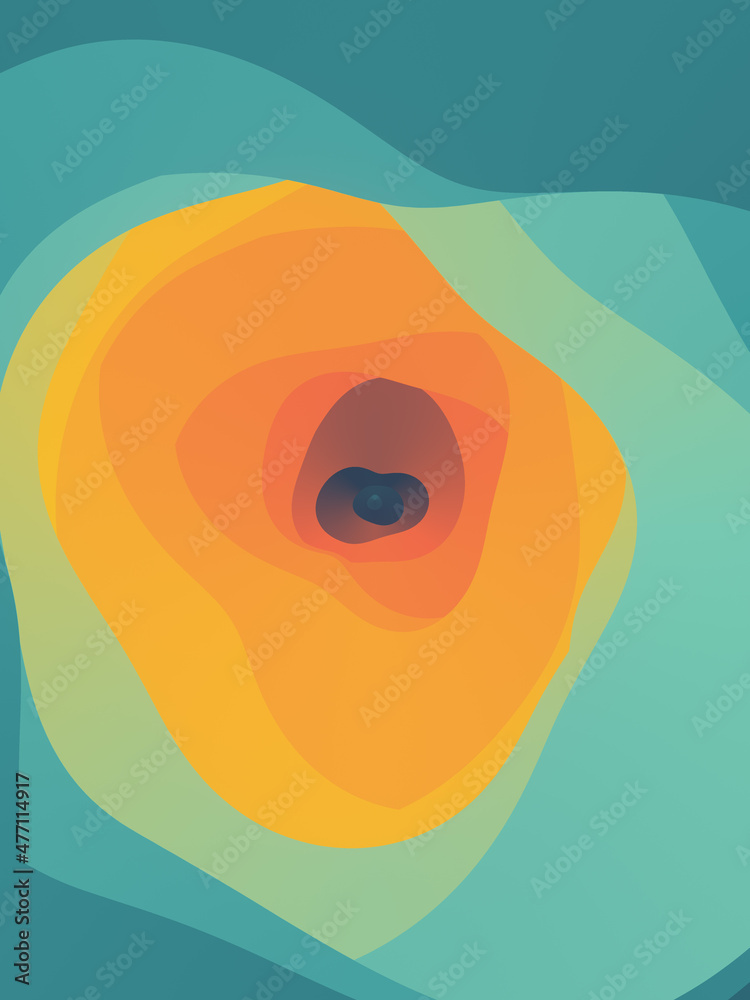 Aufkleber Wavy multicolored tunnel. Modern pattern. Orthogonal projection. 3d rendering digital illustration