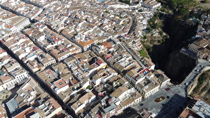 Spanish town Ronda from bird eye view