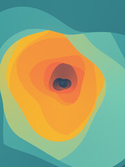 Wavy multicolored tunnel. Modern pattern. Orthogonal projection. 3d rendering digital illustration