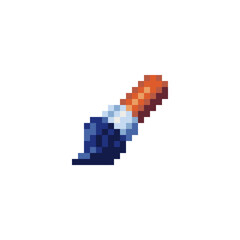 Fototapeta premium Brush pixel art icon design for sticker, logo, web. Isolated on white background vector illustration.