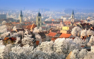 Zielona Góra Zimą- Stare Miasto - obrazy, fototapety, plakaty