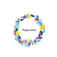Hand drawing watercolor Easter wreath - 477117327