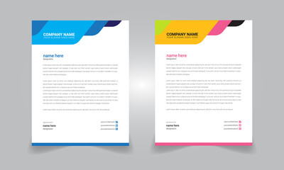 Modern business company colorful letterhead template design for your project