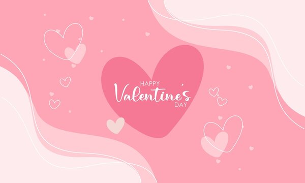 Happy valentine's day background template with heart shaped illustration