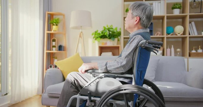 Senior man on wheelchair