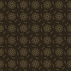 Dark background image with decorative elements in Christmas style on a black background for your design projects, seamless patterns, wallpaper textures with flat design. Vector illustration