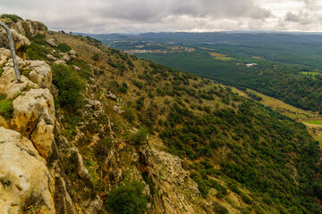 Fototapeta na wymiar Western Galilee landscape, on a winter day, Adamit park