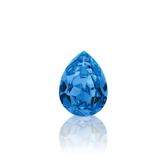 Blue dazzling diamonds on a white background