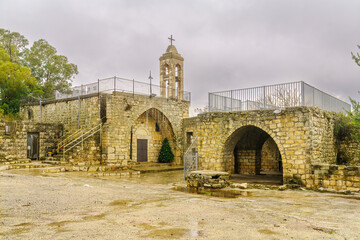 Old Maronite church in Baram National Park, with christmas tree