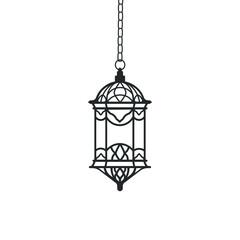 Lantern vector icon. filled flat sign for mobile concept and web design. Ornamental Arabic lantern glyph icon. © kashurin