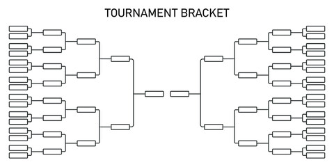 World championship tournament bracket. Empty tourney infographics template.