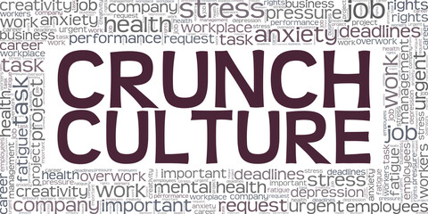 Crunch Culture conceptual vector illustration word cloud isolated on white background.